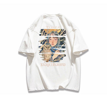 ポップなプリントが夏に映えるプリントTシャツ 半袖 全8色 Tシャツ F-9252