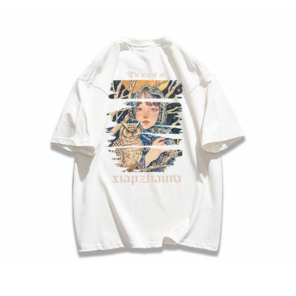 ポップなプリントが夏に映えるプリントTシャツ 半袖 全8色 Tシャツ F-9252