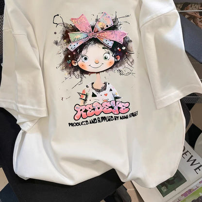 超人気 キュート カジュアル 全3色 半袖 Tシャツ <F-8670>