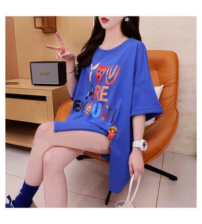 ストリートトレンド韓国風コットン半袖Tシャツ<F-2962>
