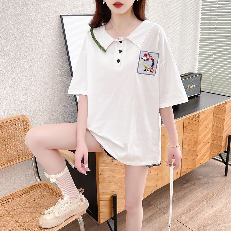 絶対欲しい キュート 定番シンプル 切り替え 全2色 半袖TシャツF-8742