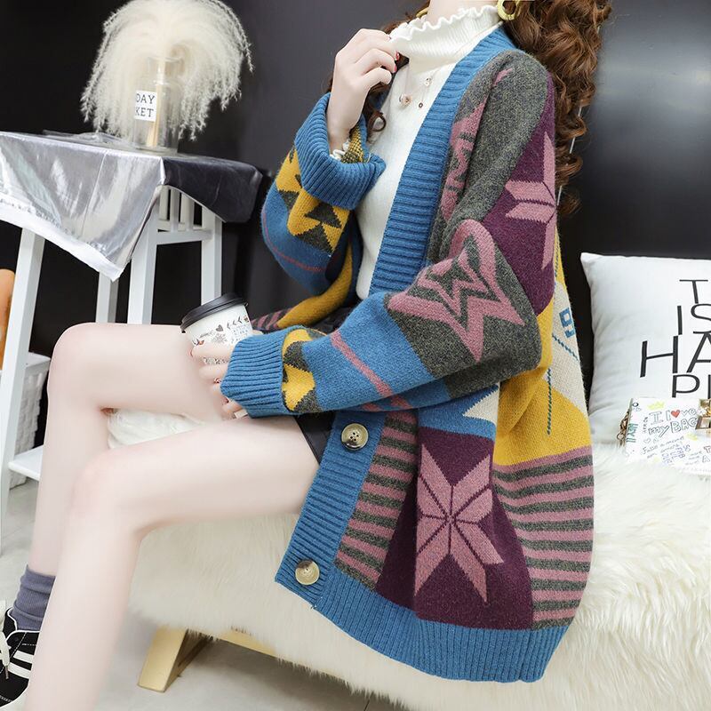 【半額！期間限定！！】好感度UP   ゆったりとした怠惰なセーターコートF-5174