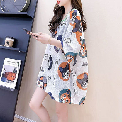 話題沸騰中 カジュアル 個性派 プリント 半袖Tシャツ＜F-8492＞