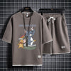 男女兼用 大人気 プリント Tシャツ & ショーツ セットアップ F-13331