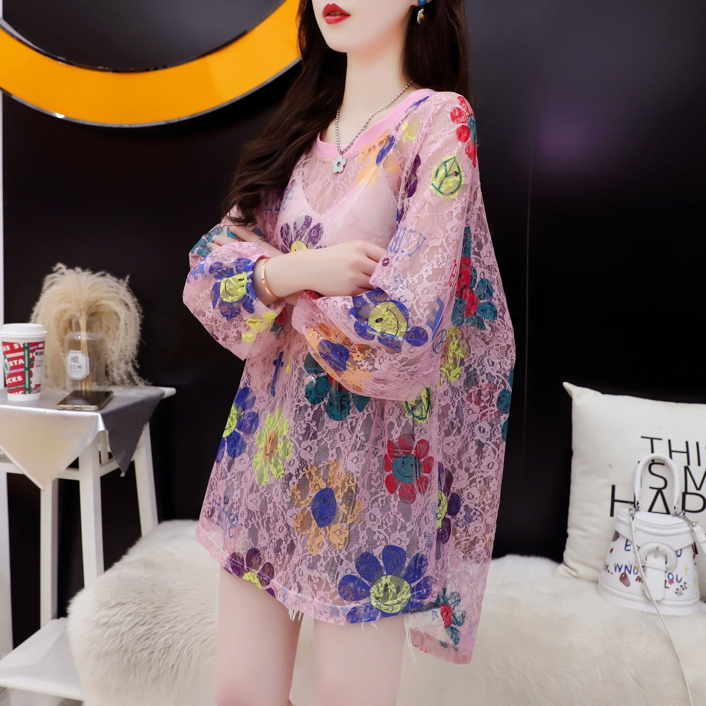 個性的なデザイン   清純甘くて女子力UP Tシャツ カットソー＜F-3051＞