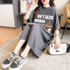 快適 ラウンドネック カジュアル 半袖 Tシャツ ワンピース＜F-8634＞