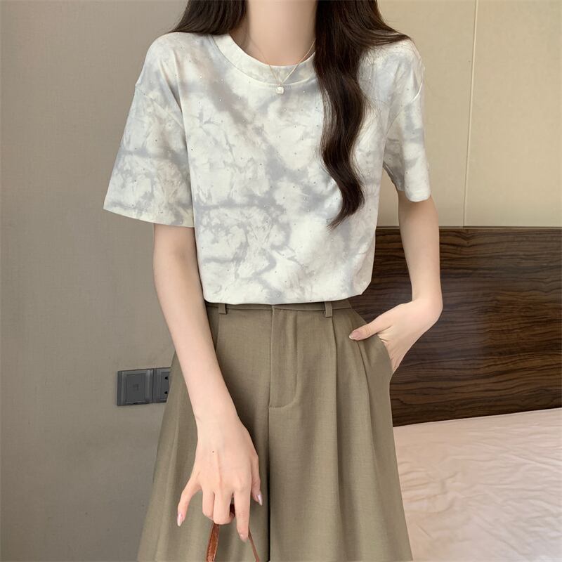 着回し力抜群 ホットダイヤモンド 定番シンプル 全2色 半袖Tシャツ カットソー ＜F-8591＞