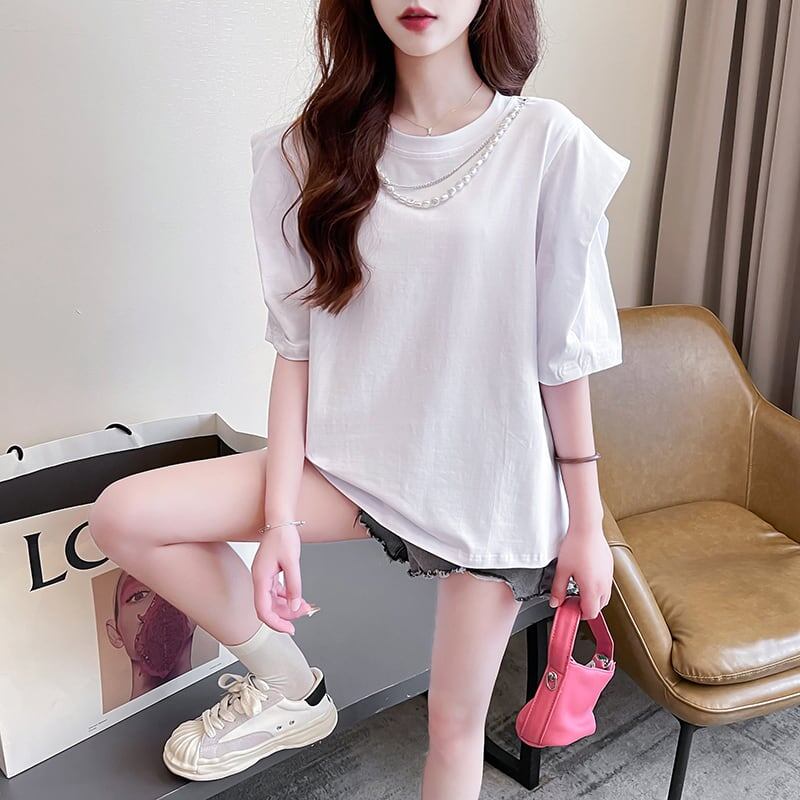 売り切れ必至 簡潔 個性派 ファッション 全3色 半袖Tシャツ<F-8514>