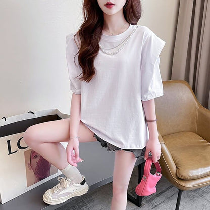 売り切れ必至 簡潔 個性派 ファッション 全3色 半袖Tシャツ<F-8514>