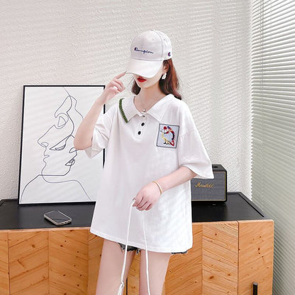 絶対欲しい キュート 定番シンプル 切り替え 全2色 半袖TシャツF-8742