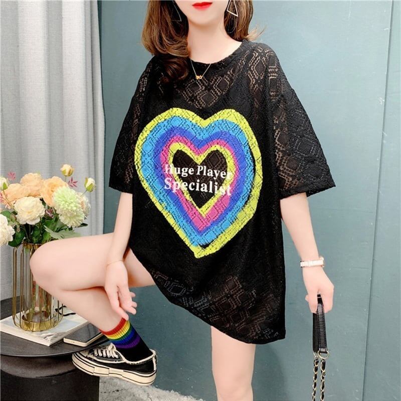 デザイン感   チャーミング Tシャツ カットソー＜F-3115＞