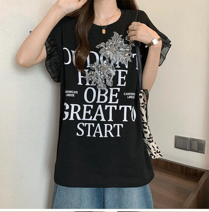大好評 特別デザイン 着回し力抜群 ゆったり 全2色 半袖Tシャツ＜F-8826＞