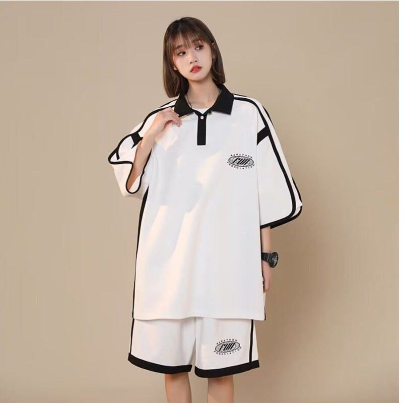 定番シンプル 半袖Ｔシャツⅹパンツセット 絶対流行 男女兼用F-6538