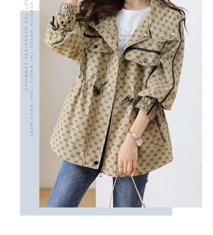 定番シンプル 着回し力抜群 美人度アップ   全2色 ウエストマーク トレンチコート（ショート丈） F-13050