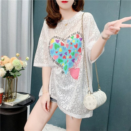 スタイリッシュ   一目惚れ Tシャツ カットソー＜F-3579＞