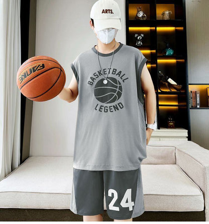 超人気 速乾性 ファッション アイスシルク素材 バスケットボールユニフォーム<F-6714>