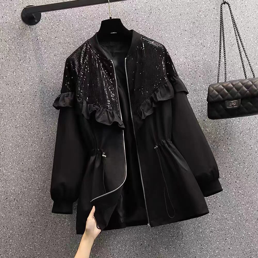 主役級 売り切れ必至   フリル付きジップジャケット F-12983