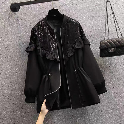 主役級 売り切れ必至   フリル付きジップジャケット F-12983