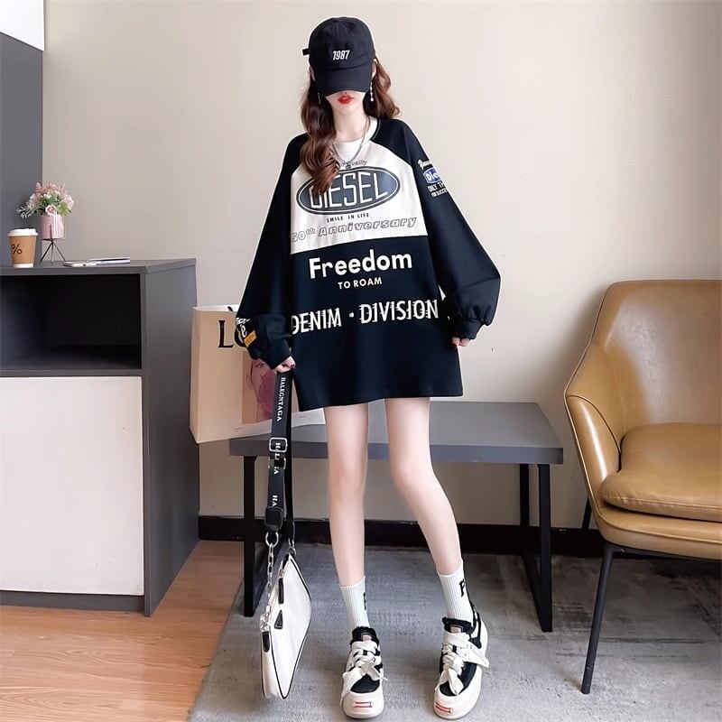 初秋のゆったりデザイン薄手トップス<F-5041>