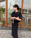 好感度100％ 柔らかくて優しい印象 効果抜群 プリント切り替え 2色 セットアップF-10855