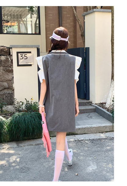 話題沸騰中 知的 美人度アップ ファッション 切り替え ワンピース＜F-8890＞