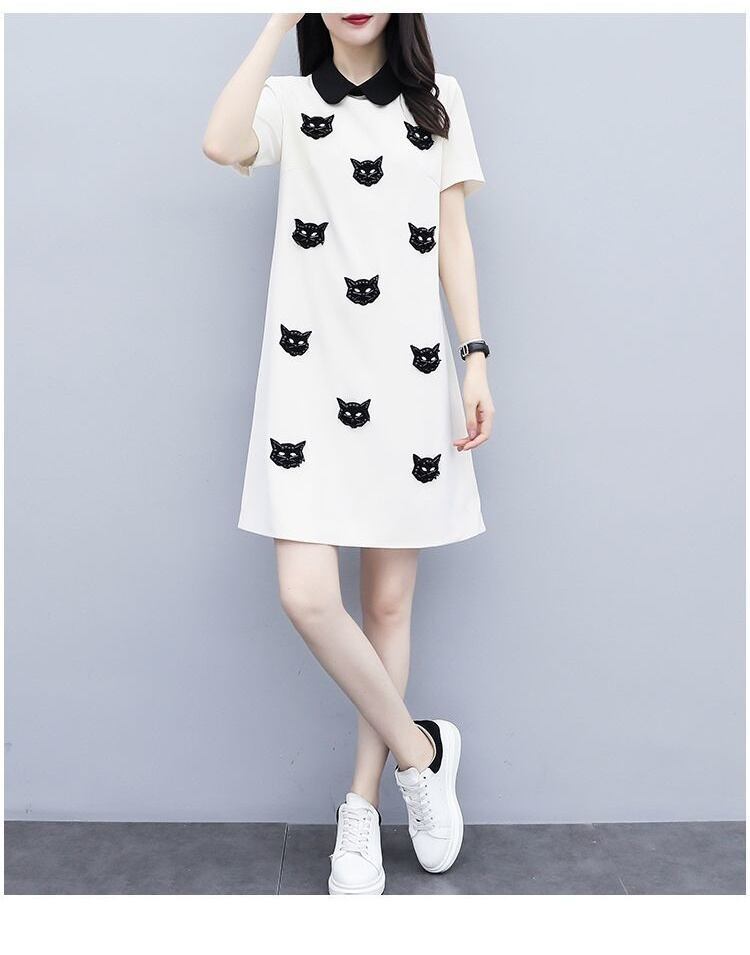 エレガント カジュアル 好感度UP 半袖 Tシャツ ワンピース ＜F-11719＞