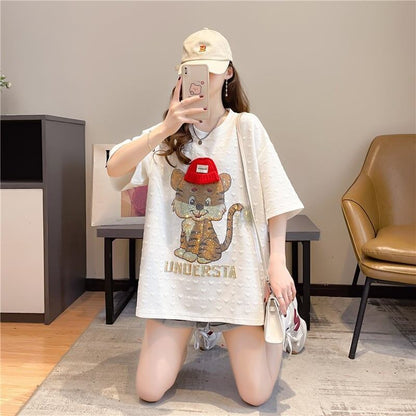 デザイン感   チャーミング Tシャツ カットソー＜F-3401＞