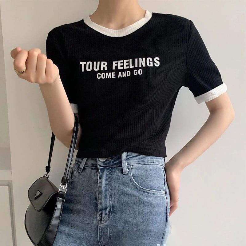 ゆったり感アップ アルファベット ファッション Tシャツ カットソー＜F-3077＞