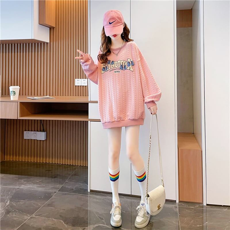女子マスト ゆったりスウェット 刺?ロゴ 全3色トップス＜F-4807＞