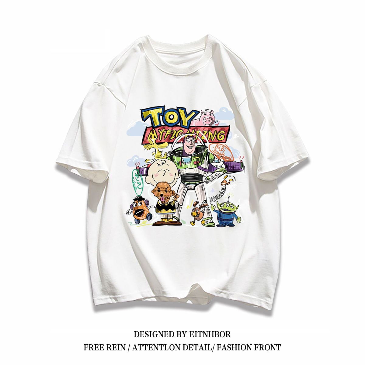 男女兼用 プリント 快適 半袖 Tシャツ F-13278