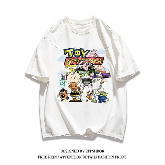 男女兼用 プリント 快適 半袖 Tシャツ F-13278