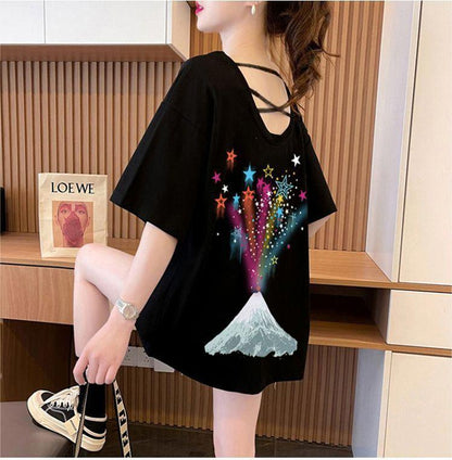デザイン性と素材感を兼ね備えたゆったり半袖Tシャツ<F-2948>