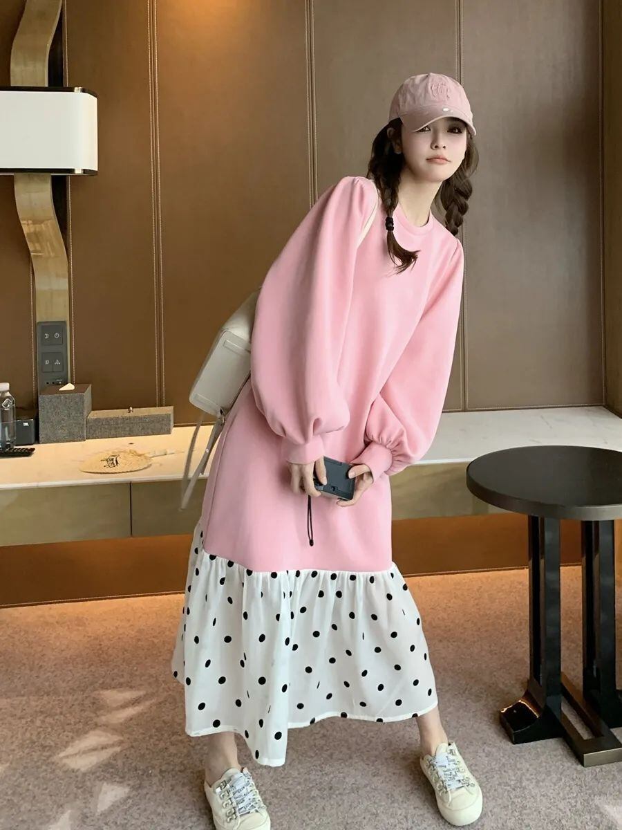 【半額！期間限定！！】超人気 オシャレ 都市ファッショ デザイン ファッション感満々 切り替え ワンピースF-9700