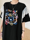 おすすめ レース ファッション 切り替え プリント Tシャツ カットソー ワンピース＜F-8535＞