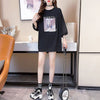 話題沸騰中 プリント 切り替え ストリート ゆったり 着?せ トップス Tシャツ ＜F-2075＞