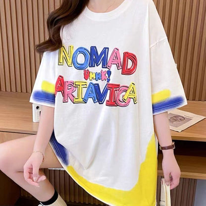 【半額！期間限定！！】着回し力抜群 個性派 ファッション プリント 3色選択 半袖Tシャツ＜F-8589＞