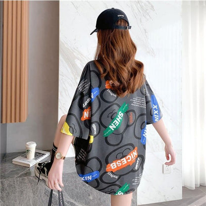 オシャレ度満点 プリント カジュアル Tシャツ カットソー＜F-3344＞