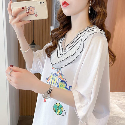 【半額！期間限定！！】オシャレ度満点 キュート 着心地抜群 プリント 全3色 Tシャツ カットソー＜F-8536＞