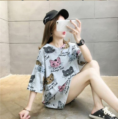 話題沸騰中   ゆったり 2色半袖Tシャツ＜F-8132＞