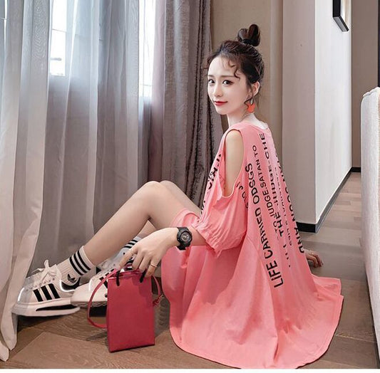 柔らかくて優しい印象 ファッション 美人度アップ プリント 全3色 半袖 Tシャツ F-9088