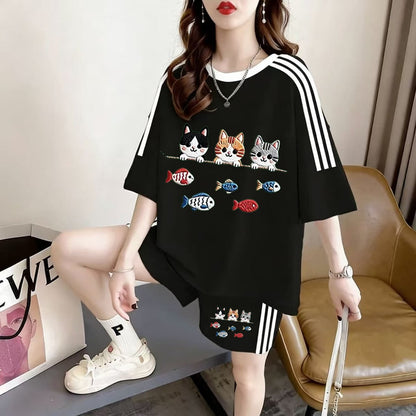 肌触りの良い 半袖 Tシャツ＋パンツ セットアップ F-13239