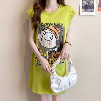 真夏も快適 着心地良い ファッション感満々 プリント全4色 ノースリーブ Tシャツ カットソー＜F-9161＞