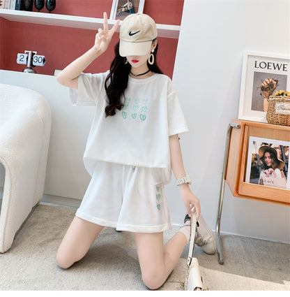 売り切れ必至 カジュアル 上質 ルーズ 半袖Ｔシャツⅹパンツセット全3色 <F-8234>
