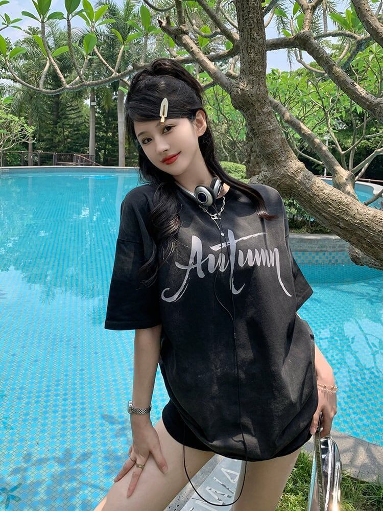 レイジースタイルドーパミングラデーションタイダイオールマッチ半袖Tシャツ<F-2895>