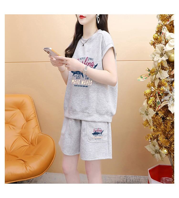 今季マストバイ ファッション カジュアル 半袖Ｔシャツⅹパンツセット全3色 <F-8265>
