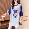 夏新作   ベアー ロングTシャツ ゆったり5分袖 ＜F-2942＞