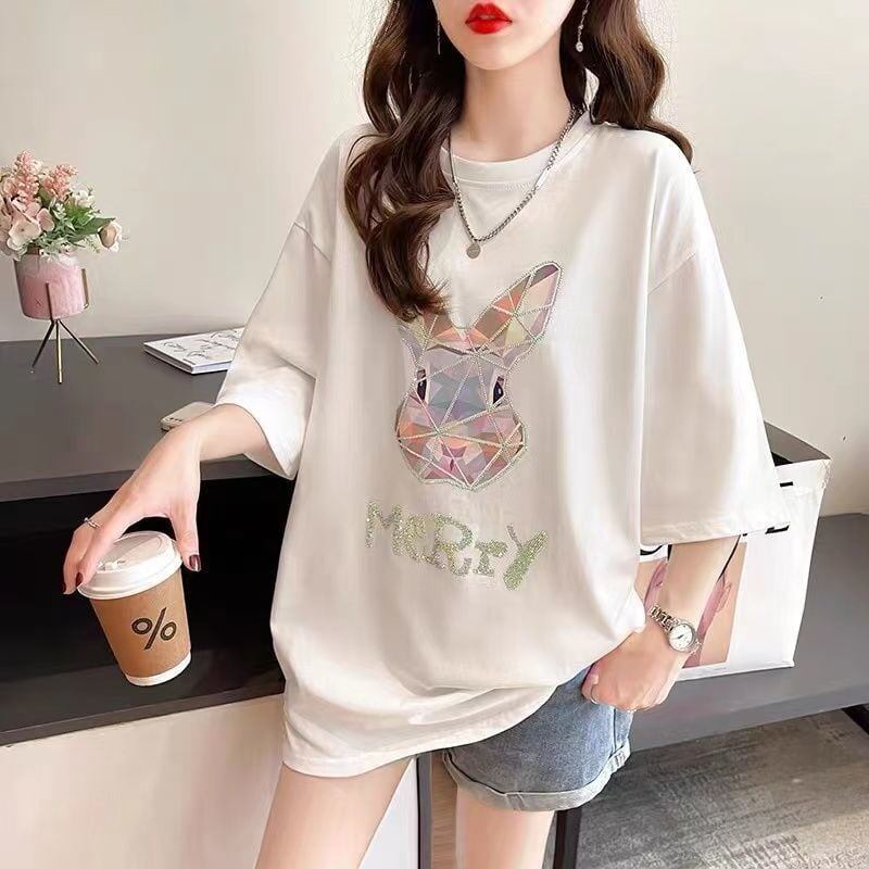 好感度UP ビッグロゴ 特別デザイン ロング Tシャツ 全2色 半袖 ワンピースF-4944