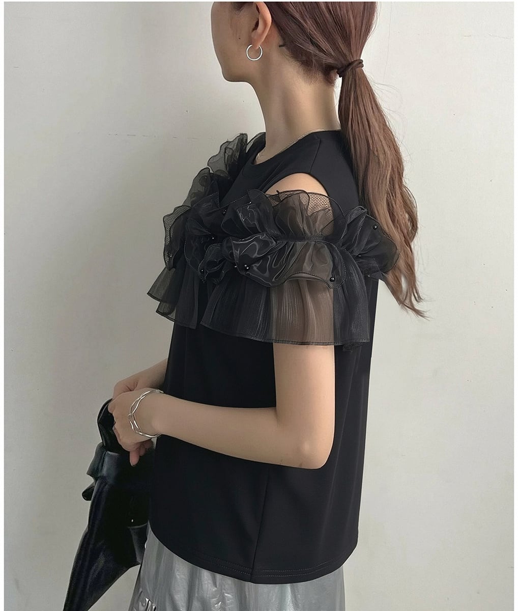 エレガント 大人可愛い ファッション Tシャツ F-13357