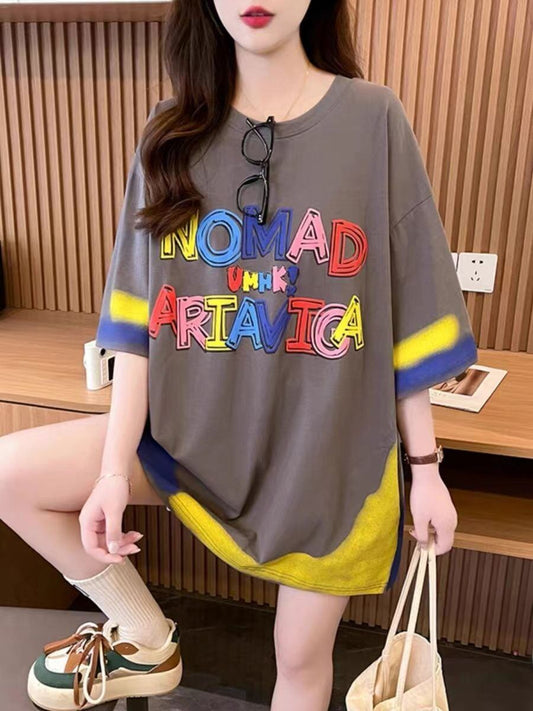 【半額！期間限定！！】着回し力抜群 個性派 ファッション プリント 3色選択 半袖Tシャツ＜F-8589＞