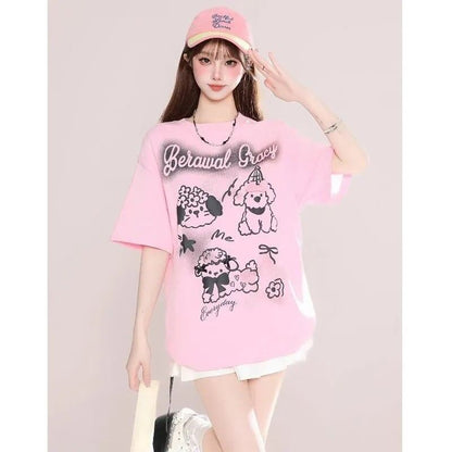 美人度アップ 売れ筋 話題沸騰中 絶対流行 早い者勝ち カジュアル 2色選択 Tシャツ<F-11279>